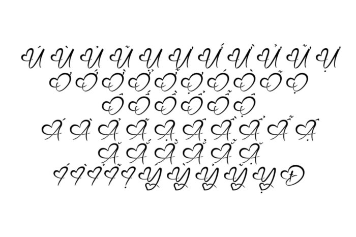 DVN Hearth Việt hóa - Font chữ trái tim cách điệu tuyệt đẹp - Ảnh 4