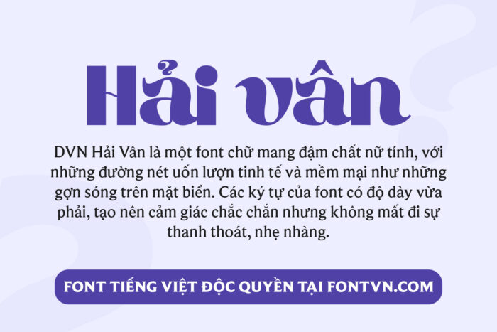 DVN Hải Vân - Font chữ uốn lượn tinh tế và mềm mại phù hợp theo xu hướng mới nhất - Ảnh 2
