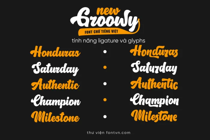 DVN Groowy tiếng Việt - Font Chữ Script Sáng Tạo Phong Cách Groovy - Ảnh 4